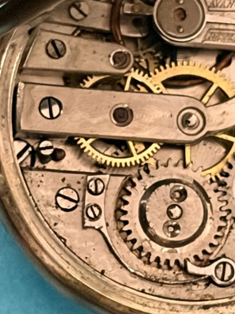 Enamel Swiss .800 Silver Case Pocket Watch Antique Engraved 4 parts / repair
